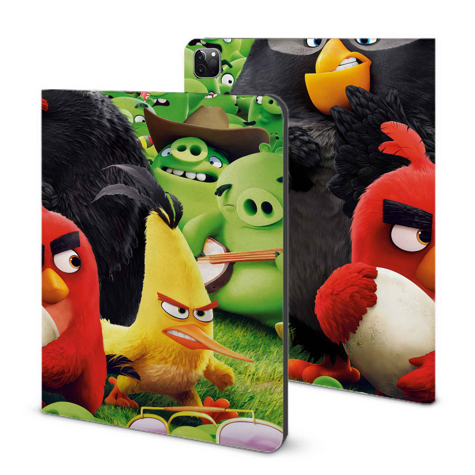 （画像用） Angry Birds アングリーバード IPad ケース ブック型 PUレザー TPU 耐衝撃 軽量 薄型 ペン収納なし 全面保護 IPad 各モデル対応